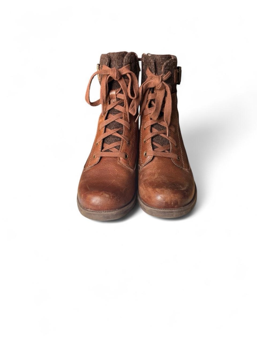 Earth Origins brown leather ankle combat syle boots with a boho vibe, size US 8 - Picture 6 of 8
